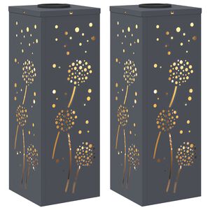 vidaXL Faro LED solare per sentieri 2 pcs Antracite