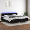 vidaXL Letto a Molle Materasso e LED Nero 200x200cm in Tessuto