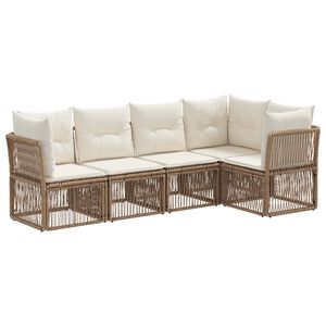 vidaXL Set Divano da Giardino 5 pz Beige polyrattan