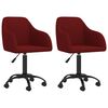 vidaXL Sedie da Pranzo Girevoli 2 pz Rosso Vino in Velluto