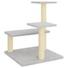 vidaXL Albero per Gatti con Tiragraffi in Sisal Grigio Chiaro 61 cm