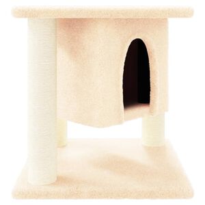 vidaXL Albero per Gatti con Tiragraffi in Sisal Crema 37 cm