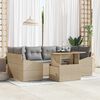 vidaXL Set Divano da Giardino 7 pcs beige e grigio chiaro polyrattan