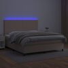 vidaXL Giroletto Molle Materasso e LED Cappuccino 160x200cm Similpelle