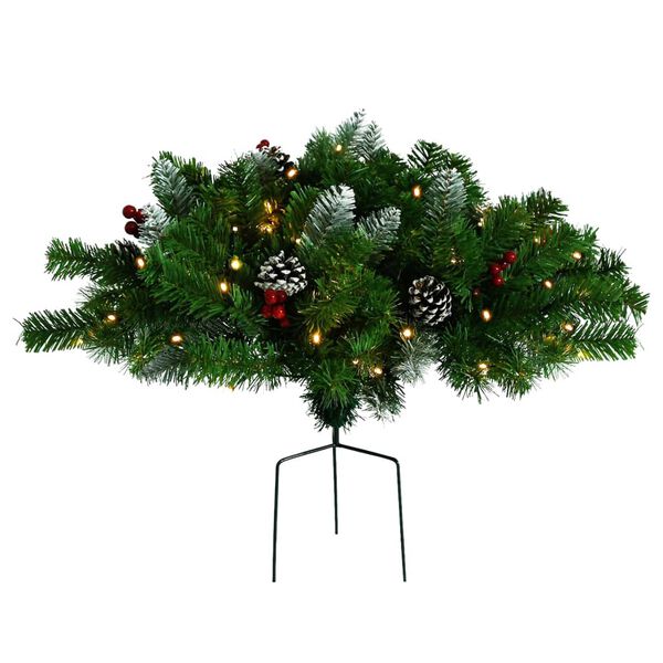 vidaXL Albero di Natale Artificiale per Viali con LED Verde 40 cm PVC