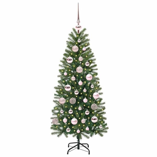 vidaXL Albero di Natale artificiale con 150 LED Verde 120 cm PE e PVC