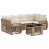 vidaXL Set Divano da Giardino 7 pz Beige e Bianco Crema polyrattan
