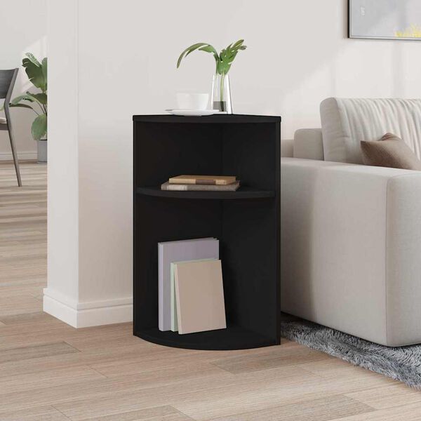 vidaXL Tavolino Nero 29,6 x 29,6 x 60 cm Legno multistrato