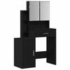 vidaXL Tavolo da Trucco Rovere Nero 80 x 35 x 132 cm Legno multistrato