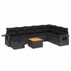 vidaXL Set Divani da Giardino 9 pz con Cuscini Nero in Polyrattan