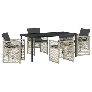 vidaXL Set da Pranzo per Giardino 5 pcs Grigio chiaro polyrattan