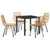 vidaXL Set da Pranzo per Giardino 5 pz Marrone