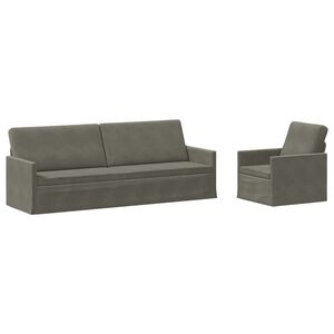 vidaXL Set di divani 2 pcs Grigio Chiaro Tessuto in Cords