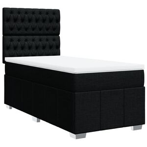 vidaXL Giroletto a Molle con Materasso Nero 80x200 cm inTessuto