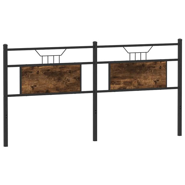 vidaXL Testiera di Ricambio Rovere Fumo 180 cm in Legno Multistrato e Acciaio