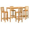 vidaXL Set Bar da Esterno 5 pz Naturale Legno di teak solido