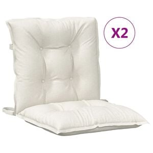 vidaXL Cuscini Sedia Schiena Bassa 2 pz Crema M&eacute;lange 100x50x7 Tessuto