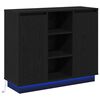 vidaXL Madia LED Rovere Nero 90 x 32 x 75 cm Legno ingegnerizzato