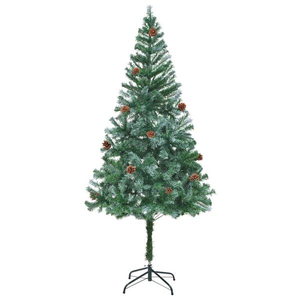 vidaXL Albero di Natale artificiale Verde 180 cm PVC e Acciaio
