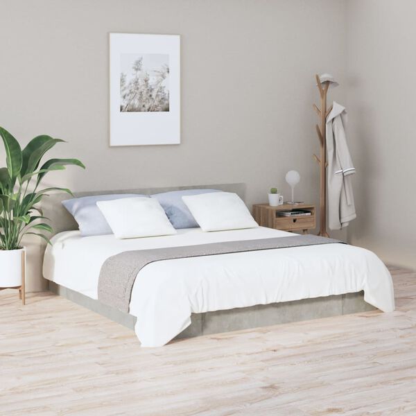 vidaXL Testiera Letto Grigio Cemento 200x1,5x80cm in Legno Multistrato