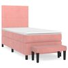vidaXL Giroletto a Molle con Materasso Rosa 90x190 cm in Velluto
