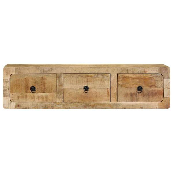 vidaXL Mobile TV a Parete 100x32x25 cm Legno Grezzo Massello di Mango