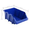 vidaXL Contenitori Portaoggetti Impilabili 35 pz 218x360x156 mm Blu