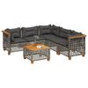 vidaXL Set Divano da Giardino 6 pz con Cuscini Grigio in Polyrattan