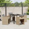 vidaXL Set da Pranzo per Giardino 5 pcs Beige polyrattan