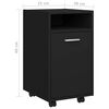 vidaXL Credenza con Ruote Nera 33x38x60 cm in Legno Multistrato