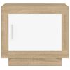 vidaXL Tavolino Bianco e Rovere Sonoma 51x50x45 cm Legno Multistrato