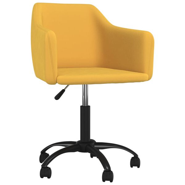 vidaXL Sedia da Pranzo Girevole Gialla in Velluto