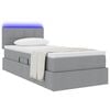vidaXL Letto con contenitore e LED Grigio chiaro 90 x 190 cm Tessuto