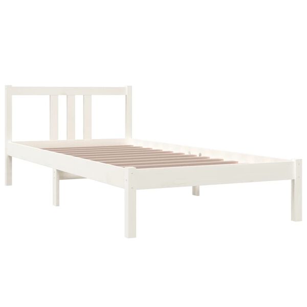 vidaXL Giroletto Bianco in Legno Massello 90x200 cm