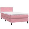 vidaXL Letto a Molle con Materasso e LED Rosa 80x220 cm Velluto
