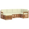 vidaXL Set di divani da esterno 6 pz Naturale e Crema Poliestere