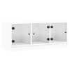 vidaXL Mobile Porta TV con Ante in Vetro Bianco 102x37x42 cm