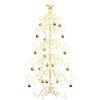 vidaXL Albero di Natale in metallo con supporto Oro 150 cm
