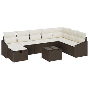vidaXL Set di divani con cuscino 9 pcs polyrattan