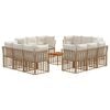 vidaXL Set di divani da esterno 13 pcs Naturale e Bianco Crema