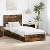 vidaXL Letto con Contenitore Rovere fum&eacute; 75 x 190 cm Legno multistrato