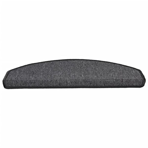 vidaXL Tappetini per scale 15 pz 65x24x4 cm Antracite Semicircolari Grandi