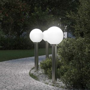 vidaXL Lampioni a palo 3 pz 80 cm Acciaio Inox IP44