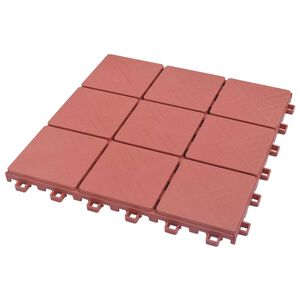 vidaXL Piastrella per Decking 10 pz Rosso 30,5 x 30,5 x 2,2 cm