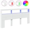 vidaXL Testiera con Contenitore a LED Bianca 200x17x102 cm