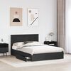 vidaXL Letto con Contenitore Nero 140 x 190 cm Legno multistrato