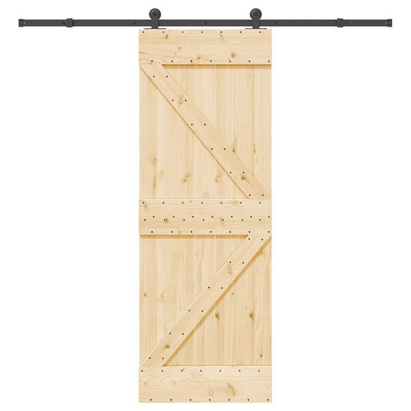 vidaXL Porta Scorrevole con Set Hardware 70x210 cm Legno Massello Pino