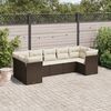 vidaXL Set Divani da Giardino 7 pz con Cuscini Marrone in Polyrattan