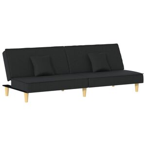 vidaXL Divano Letto Nero in Tessuto