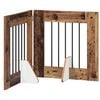 vidaXL Cancello per cani pieghevole con supporti 2 pz Legno antico